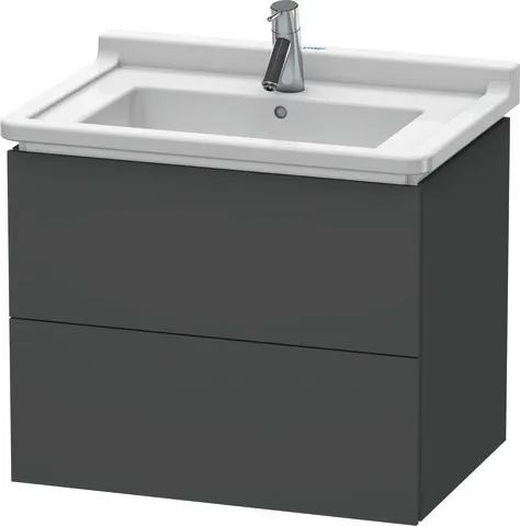 Duravit Waschtischunterschrank wandhängend „L-Cube“ 67 × 55,8 × 46,9 cm Graphit Matt