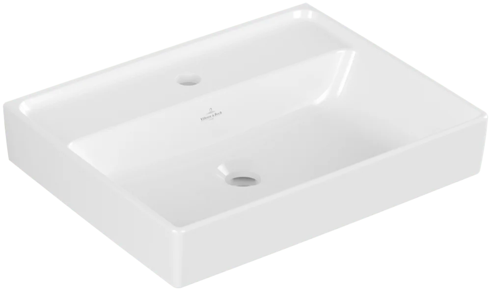 Villeroy & Boch Handwaschbecken Collaro, 500x400x150 mm, weiß Alpin, TitanCeram, 1-Loch-Armatur, Wandmontage Villeroy & Boch Handwaschbecken Collaro, 500x400x150 mm, weiß Alpin, TitanCeram, 1-Loch-Armatur, Wandmontage