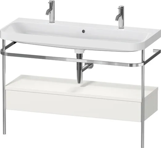 Duravit Waschtischunterschrank c-shaped Set mit Metallkonsole und Schubkasten „Happy D.2 Plus“ 117,5 × 85 × 49 cm Duravit Waschtischunterschrank c-shaped Set mit Metallkonsole und Schubkasten „Happy D.2 Plus“ 117,5 × 85 × 49 cm