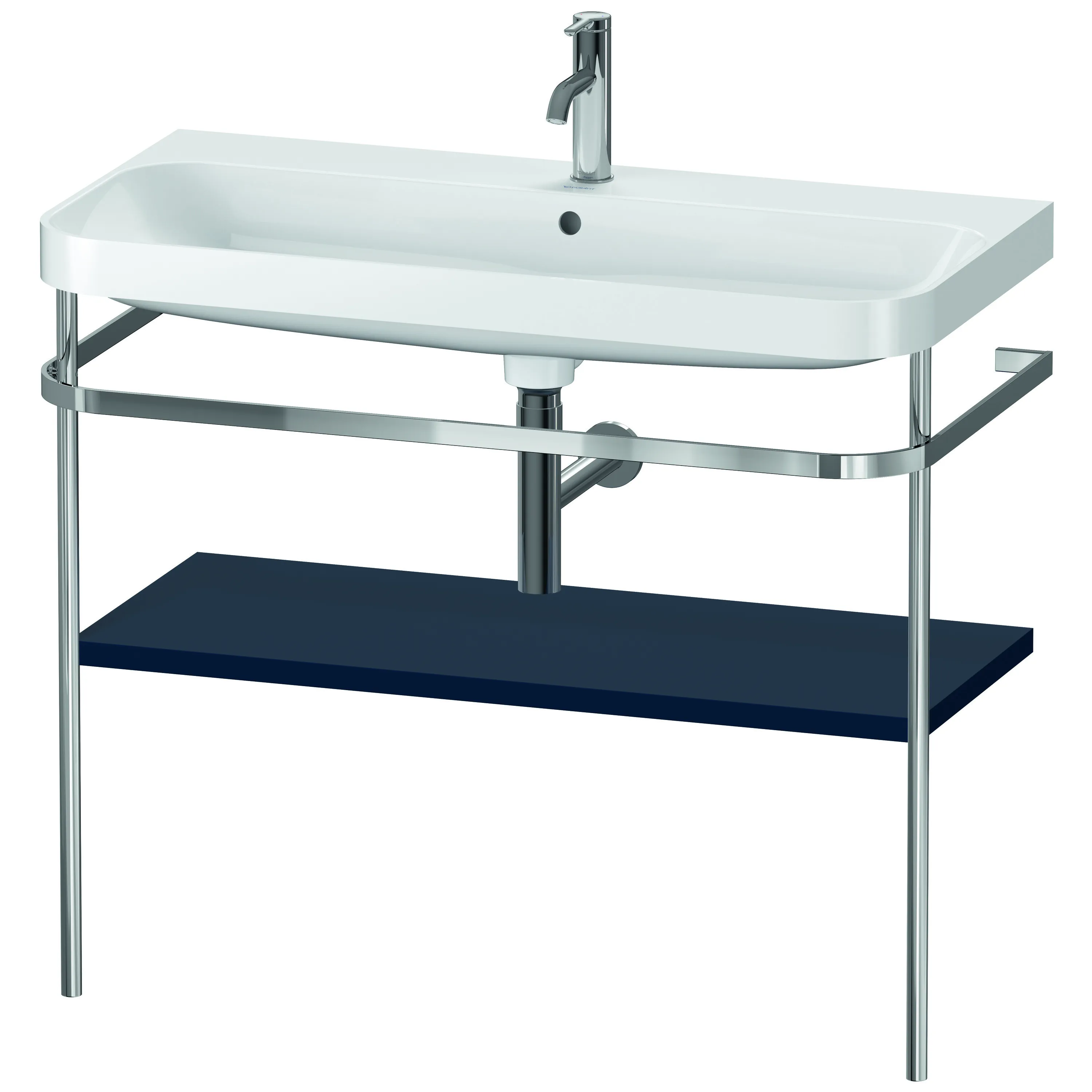 Duravit Waschtischunterschrank c-shaped Set mit Metallkonsole „Happy D.2 Plus“ 97,5 × 85 × 49 cm in Nachtblau Seidenmatt