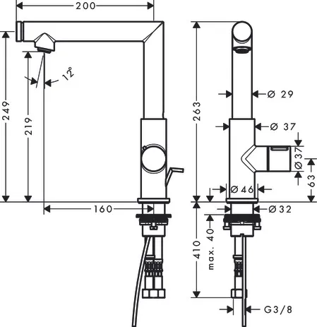Hansgrohe AXOR Uno Waschtischmischer Select 220 mit Zugstangen-Ablaufgarnitur, Chrom Hansgrohe AXOR Uno Waschtischmischer Select 220 mit Zugstangen-Ablaufgarnitur, Chrom
