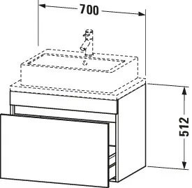 Duravit Waschtischunterschrank wandhängend „DuraStyle“ 70 × 51,2 × 47,8 cm
