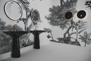 Waschbecken „Tipo-Z“ 74 × 47 × 90 cm, Hahnlochposition mittig in Schwarz Waschbecken „Tipo-Z“ 74 × 47 × 90 cm, Hahnlochposition mittig in Schwarz