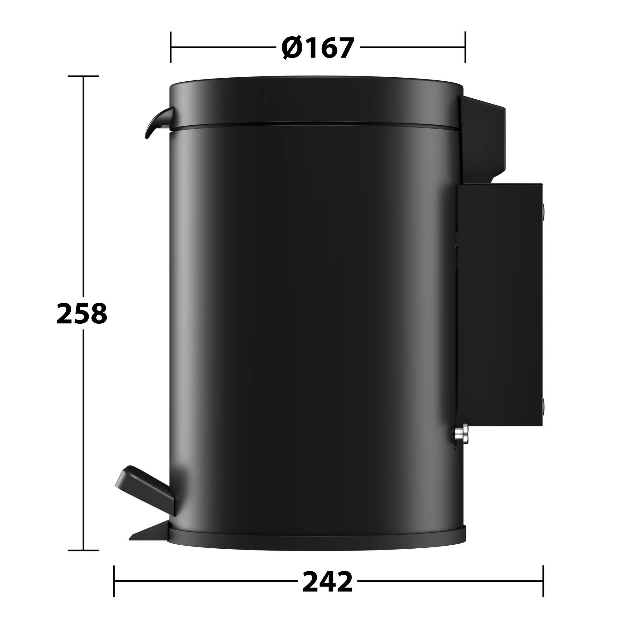 Plan Hygieneabfallsammler wandhängend schwarz matt Plan Hygieneabfallsammler wandhängend schwarz matt