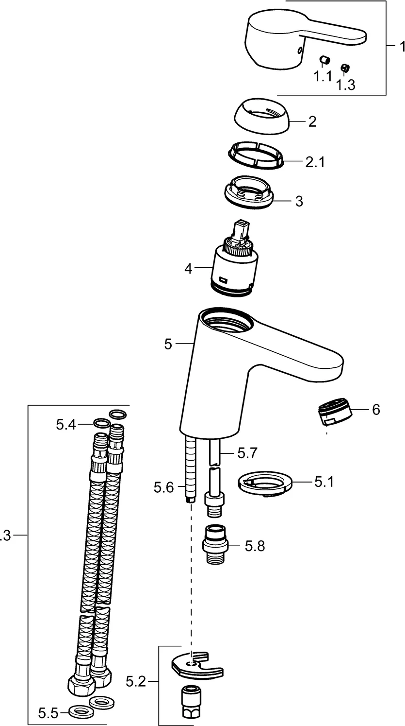 HansaPRIMO Waschtischarmatur HansaPRIMO 4946 Ausladung 107 mm DN15 Chrom