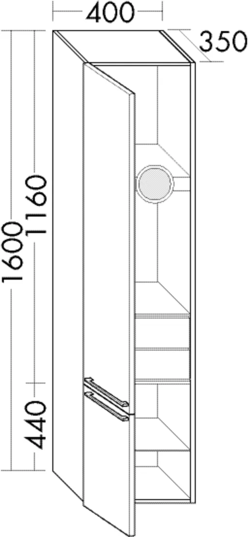 Hochschrank, 2 Türen;(Tür oben, innen verspiegelt);2 Innenschubladen, alufarbig;1 Vergrößerungsspiegel;LED-Innenbeleuchtung, 2 W, 4250 K;Energieeffizienzklasse G;1 Doppelsteckdose;1 Kontakt-Schalter;IP24, Tiefe: 350 mm, Breite: 400 mm, Höhe: 1600 mm Hochschrank, 2 Türen;(Tür oben, innen verspiegelt);2 Innenschubladen, alufarbig;1 Vergrößerungsspiegel;LED-Innenbeleuchtung, 2 W, 4250 K;Energieeffizienzklasse G;1 Doppelsteckdose;1 Kontakt-Schalter;IP24, Tiefe: 350 mm, Breite: 400 mm, Höhe: 1600 mm