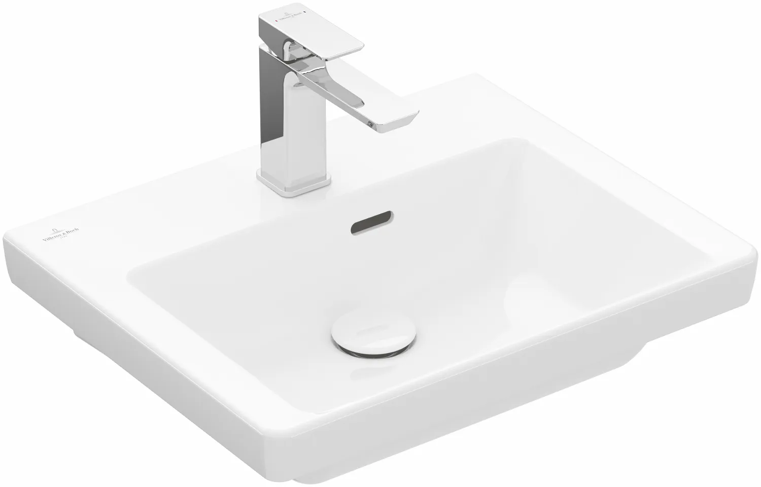 Villeroy & Boch Handwaschbecken „Subway 3.0“ 500 × 400 × 145 mm, ohne Hahnlochbohrung, Hahnlochposition mittig in Weiß Alpin Villeroy & Boch Handwaschbecken „Subway 3.0“ 500 × 400 × 145 mm, ohne Hahnlochbohrung, Hahnlochposition mittig in Weiß Alpin