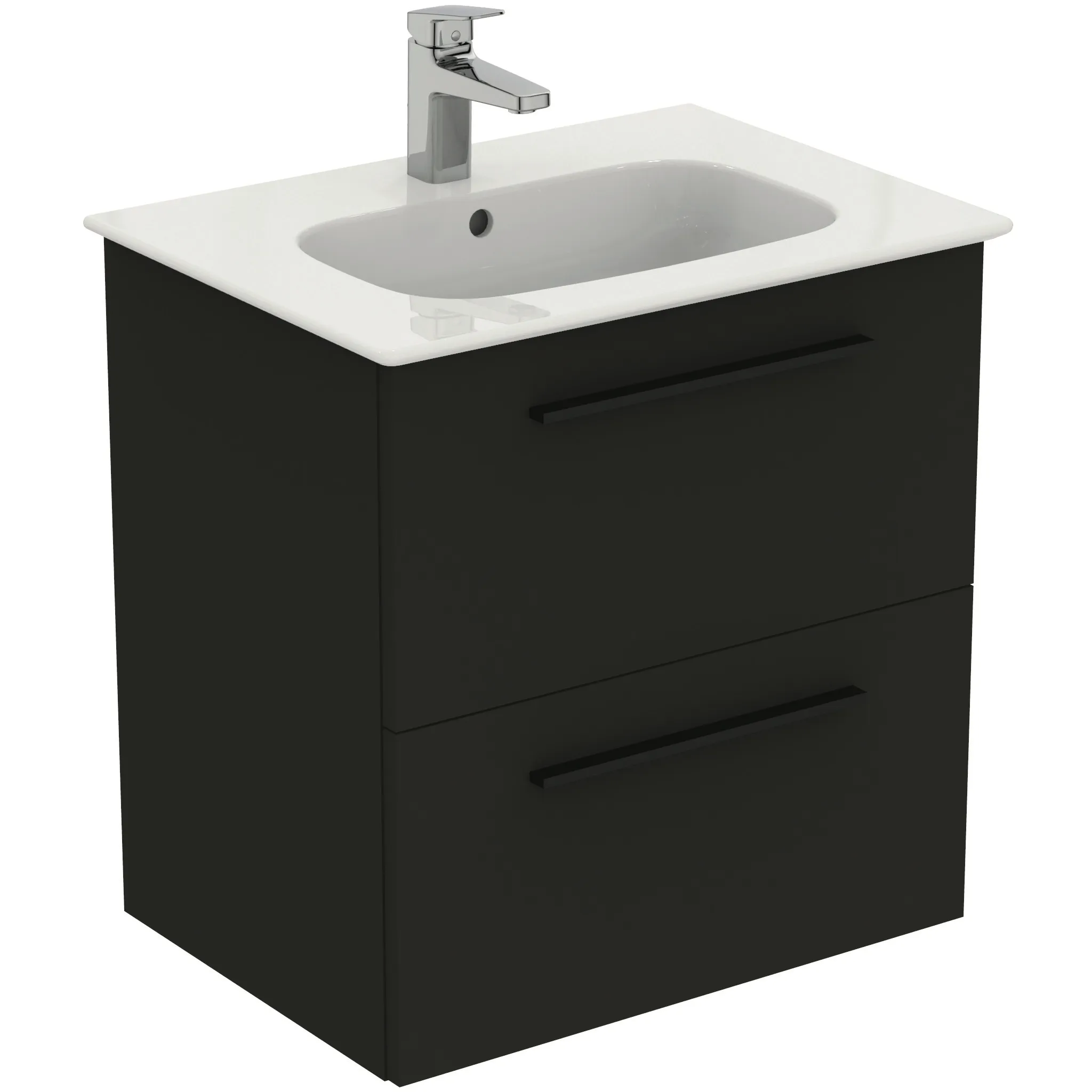 Ideal Standard i.life A Möbelpaket mit Waschtisch 64cm und Unterschrank Carbongrau matt