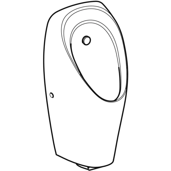 Urinal mit integrierter Steuerung Netzbetrieb „Tamina“, Zulauf von oben, ohne Zielobjekt Urinal mit integrierter Steuerung Netzbetrieb „Tamina“, Zulauf von oben, ohne Zielobjekt
