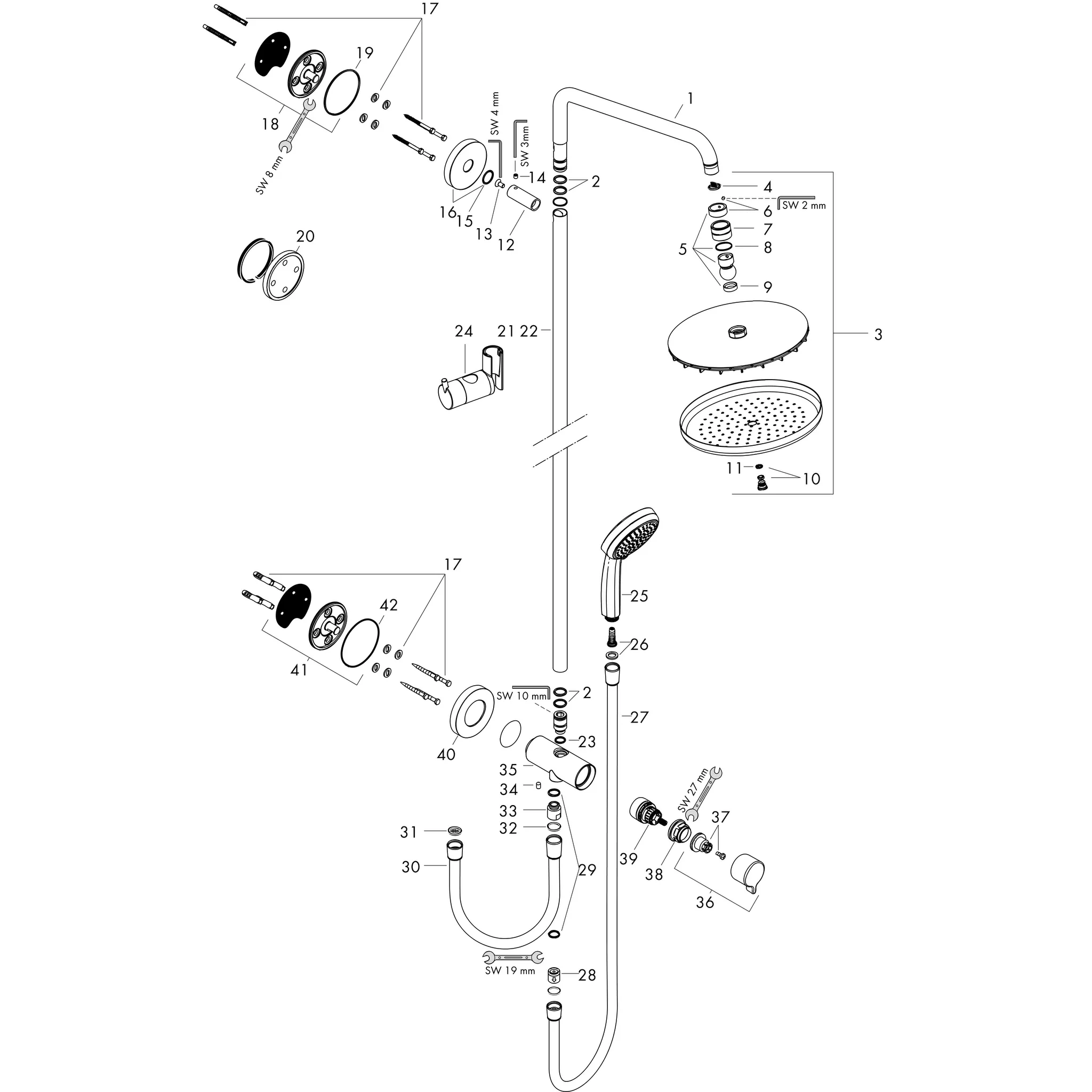 Showerpipe Croma 220 Reno chrom Showerpipe Croma 220 Reno chrom