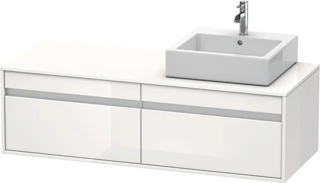 Duravit Waschtischunterschrank wandhängend „Ketho“ 140 × 42,6 × 55 cm Weiß Hochglanz