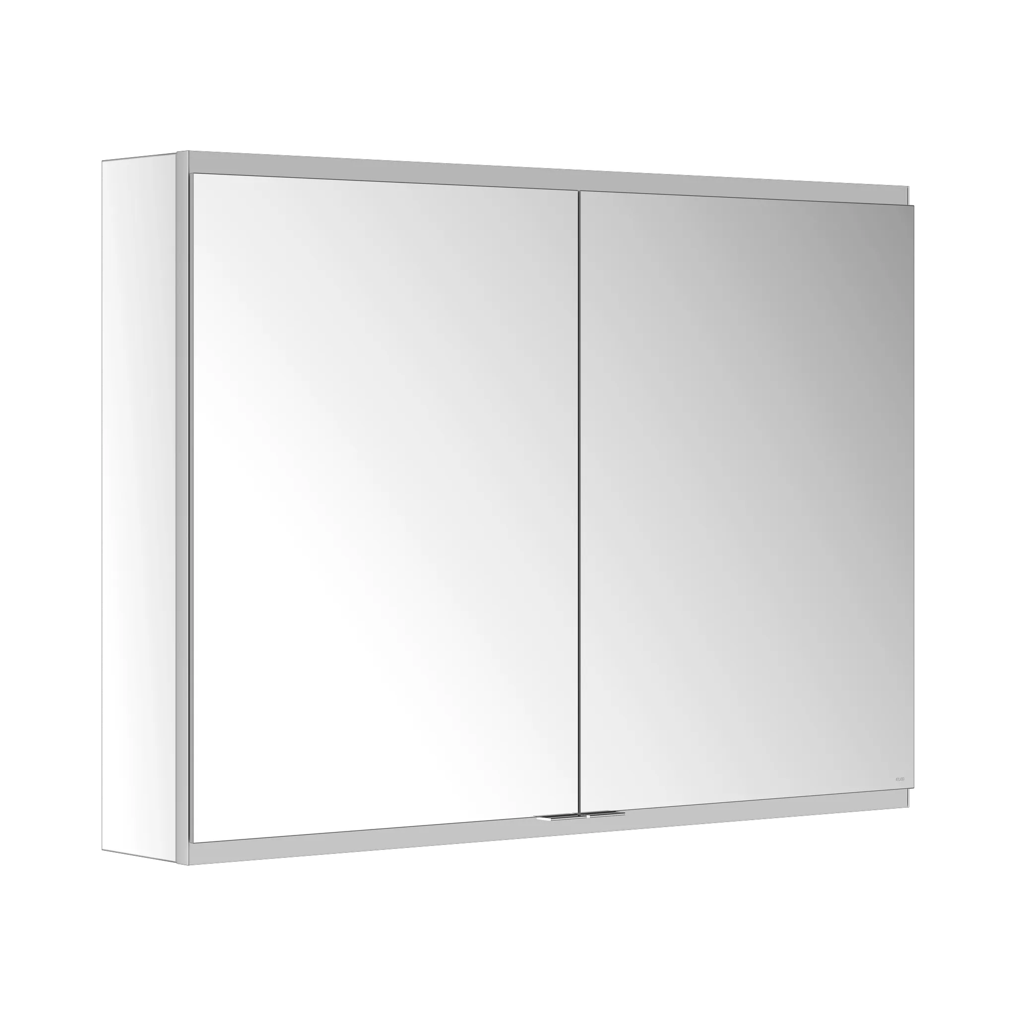 KEUCO Wandvorbau Spiegelschrank 2-türig „Royal Modular 2.0“ in Silber (eloxiert), Aufputz, ohne Beleuchtung, mit Steckdose 1000 × 700 × 160 mm