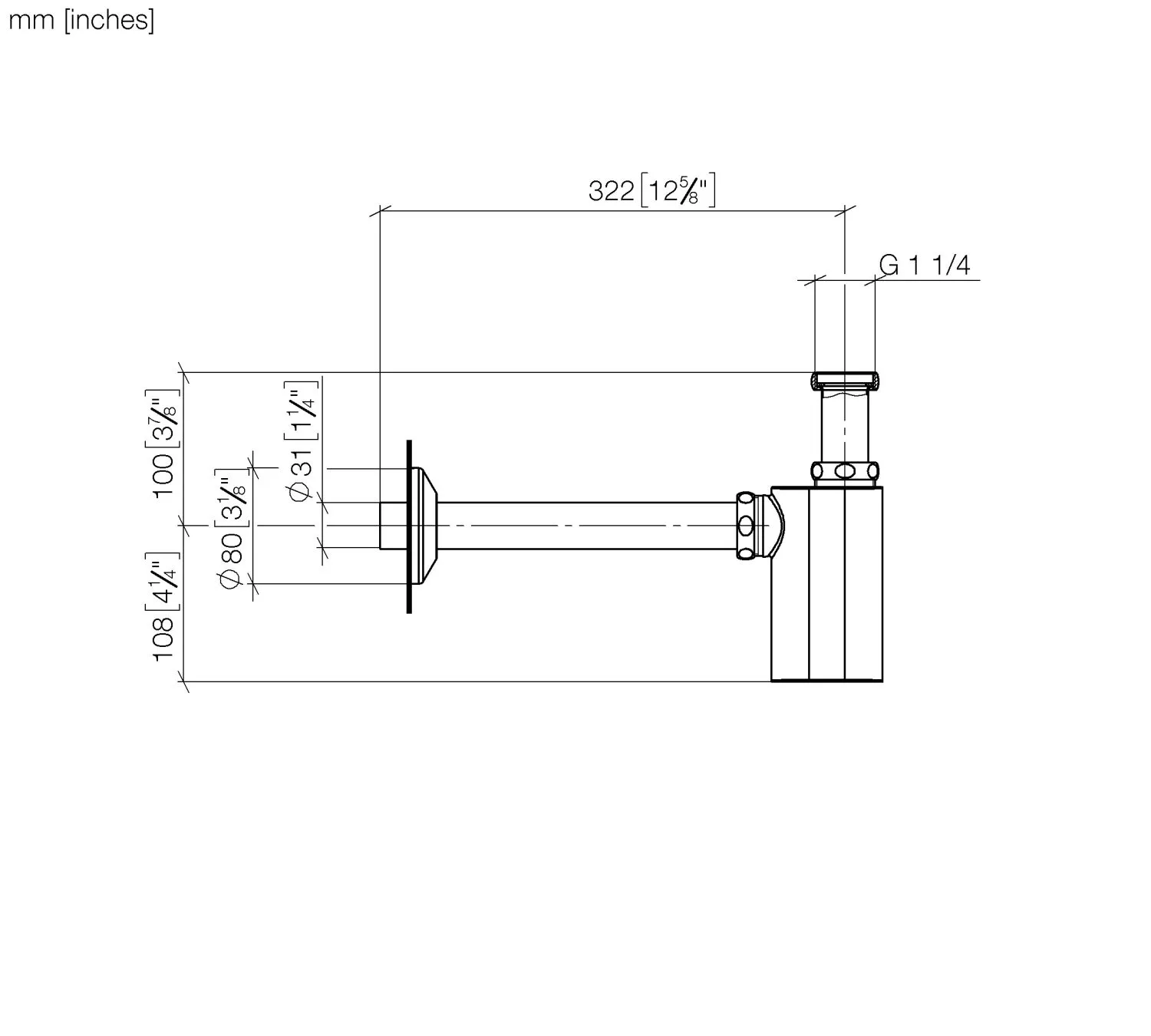 Dornbracht MADISON Geruchverschluss 1 1/4" - Bronze gebürstet, Rosette Durchmesser 80 mm