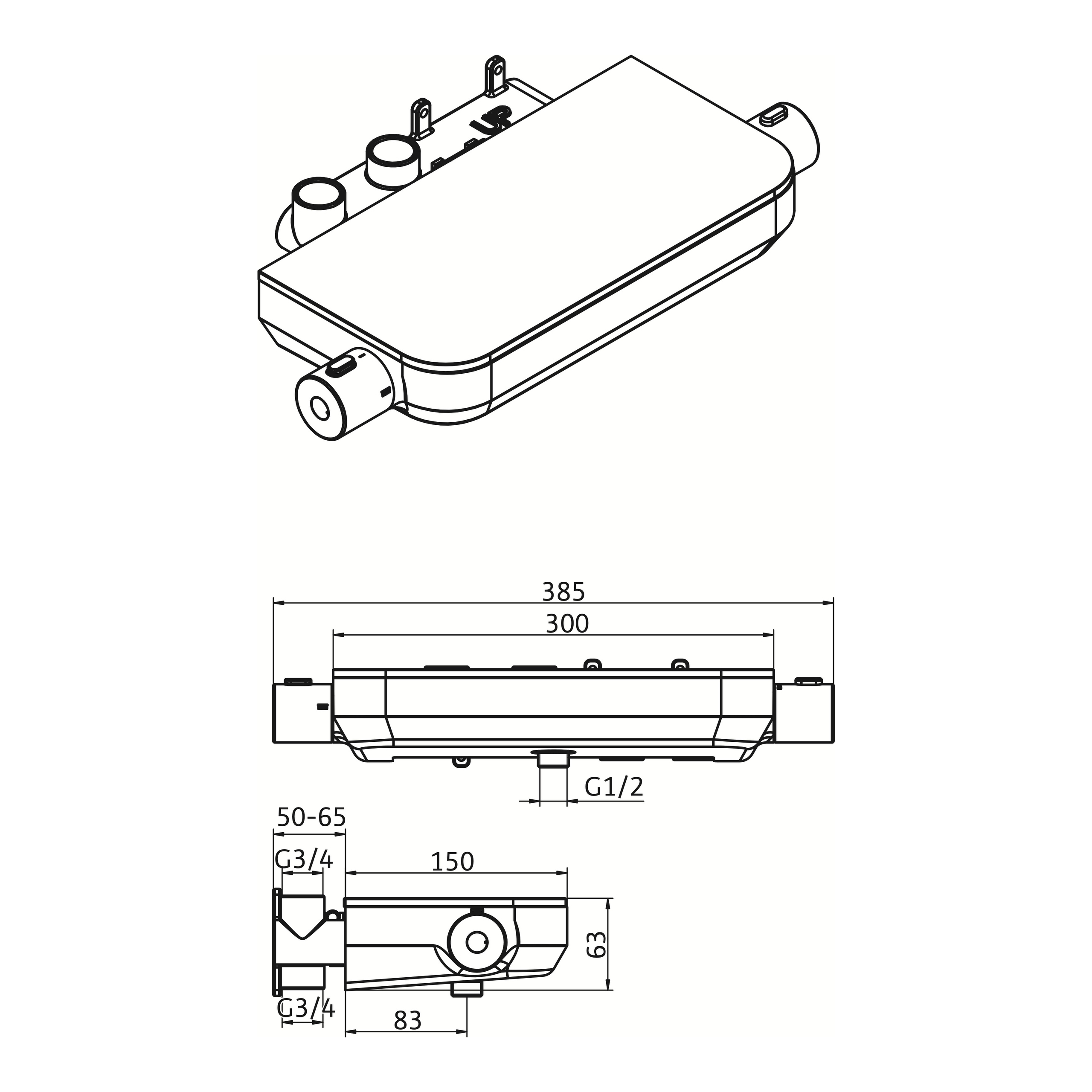 HSK Unterputz-Thermostat „AquaTray“ mit 3 Abgängen in weiß / chrom HSK Unterputz-Thermostat „AquaTray“ mit 3 Abgängen in weiß / chrom