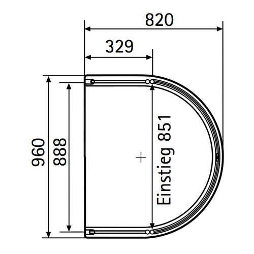HSK teilgerahmt Drehtür „Exklusiv 2.0“ für Seitenwand Glas Klar hell, Profile Alu Silber-matt, B: 1000 mm H: 2000 mm