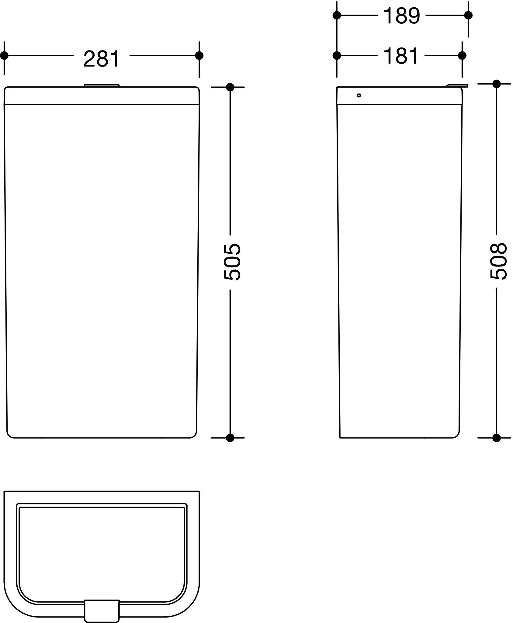 HEWI Papierabfallbehälter „Serie 477“ 18,9 cm