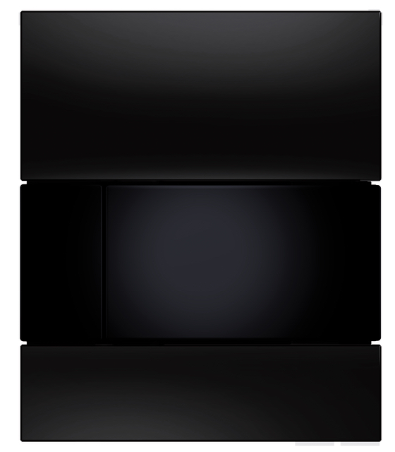 TECEsquare Urinal-Betätigungsplatte mit Kartusche Glas schwarz Taste schwarz