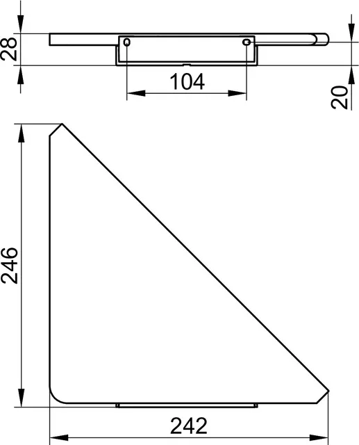 Aveno Eckduschablage sw. matt