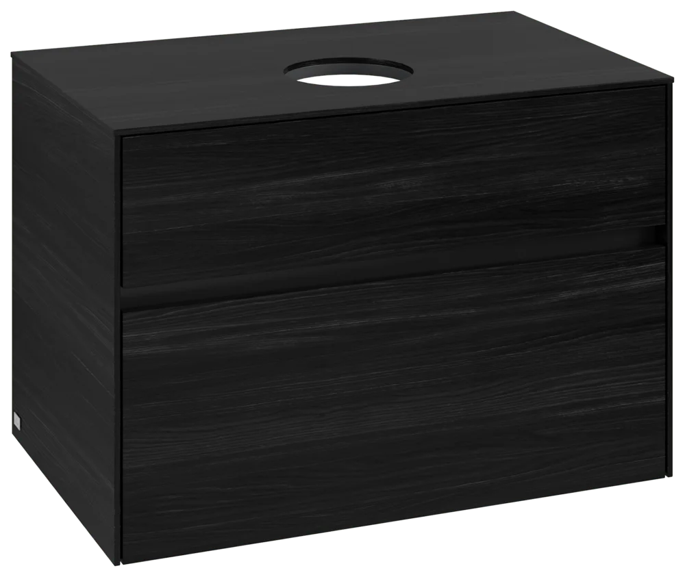 Villeroy & Boch Waschbeckenunterschrank Collaro C037B0, eckig, Black Oak, 800x548x500 mm, mit Beleuchtung und SoftClosing