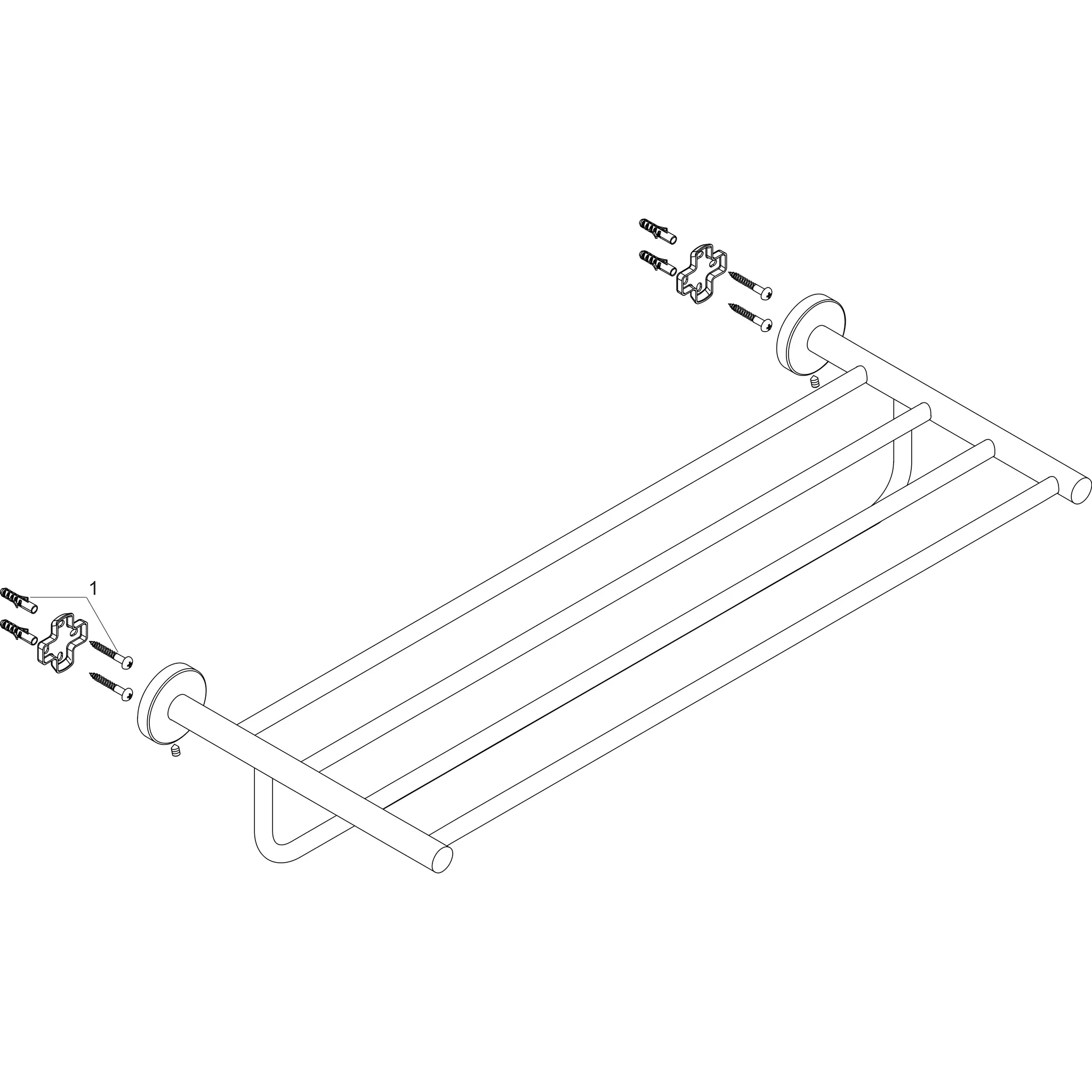 Hansgrohe Logis Universal Handtuchablage mit Handtuchhalter, Chrom