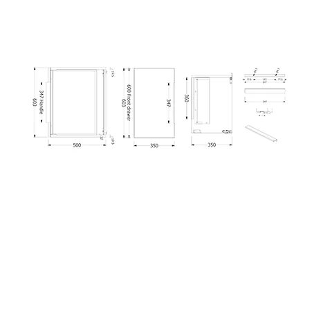 Kludi-ICOS Wandh. Waschtischunterschr., 60x50cm, H35cm, Matt Light Dove