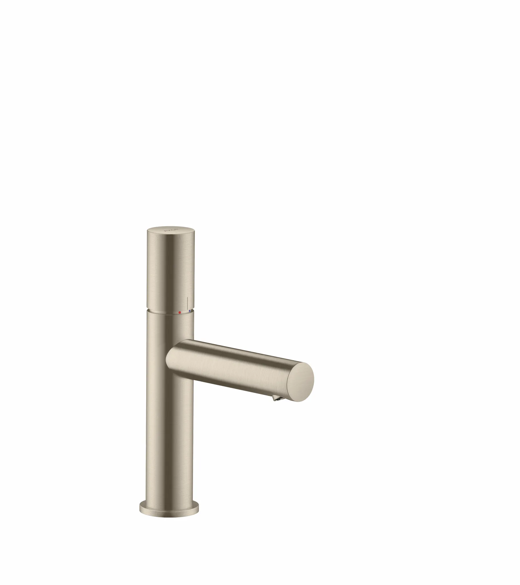Hansgrohe AXOR Uno Einhebel-Waschtischmischer 110 mit Zylindergriff und Ablaufgarnitur, Brushed Nickel