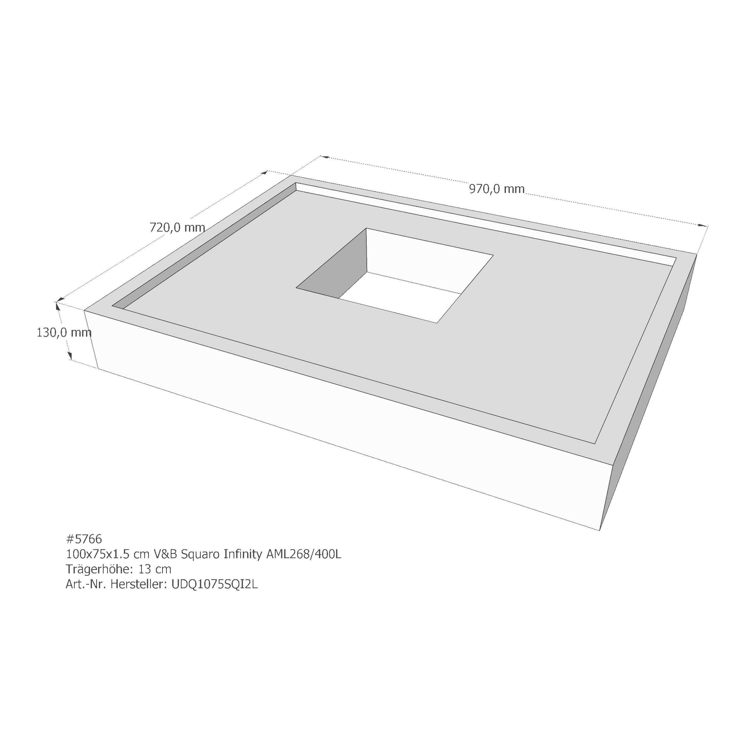 Duschwannenträger für Villeroy & Boch Squaro Infinity 100 × 75 × 1,5 cm Duschwannenträger für Villeroy & Boch Squaro Infinity 100 × 75 × 1,5 cm