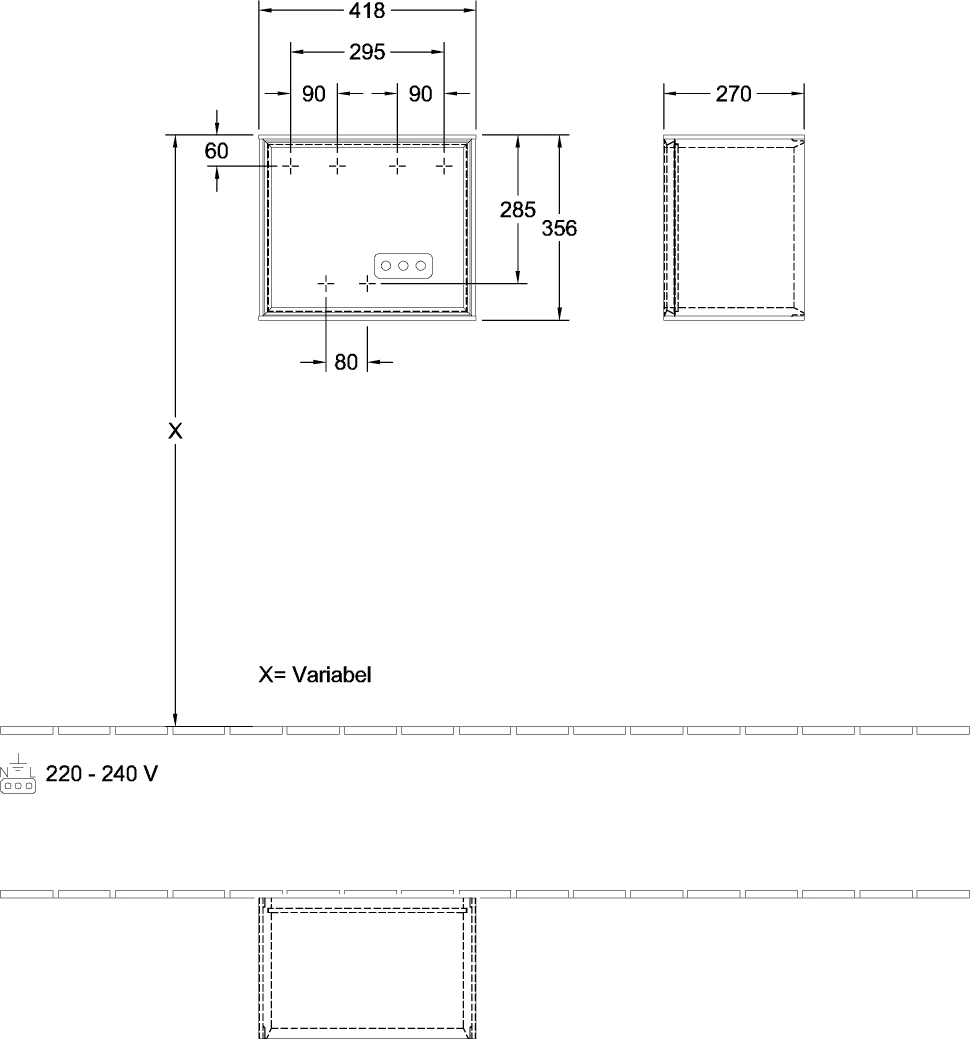 Villeroy & Boch Finion Regalmodul F58, 418 x 356 x 270 mm, anthrazit