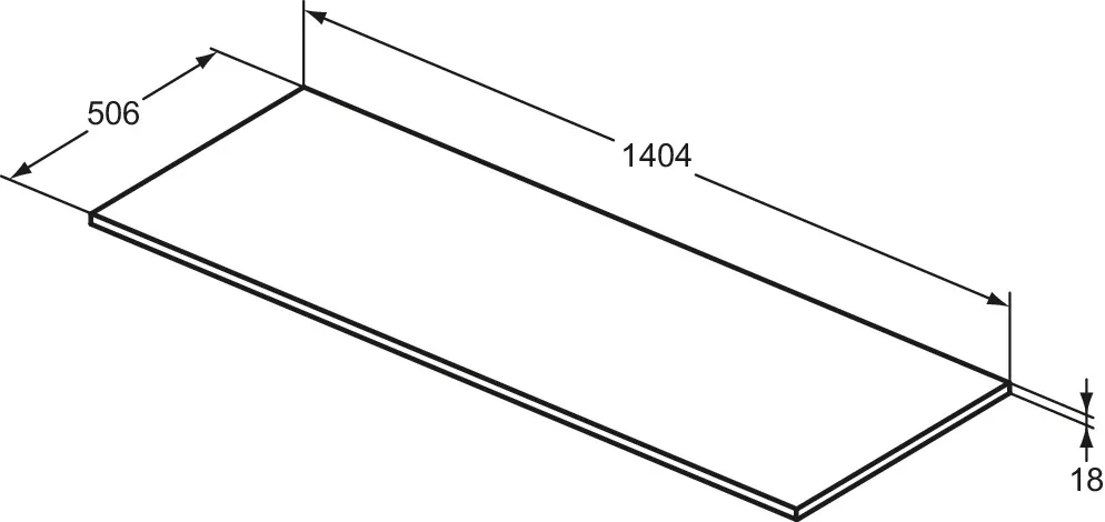 Waschtischplatte i.life B ohne Ausschnitt 1404x506x18mm Weiß matt Waschtischplatte i.life B ohne Ausschnitt 1404x506x18mm Weiß matt