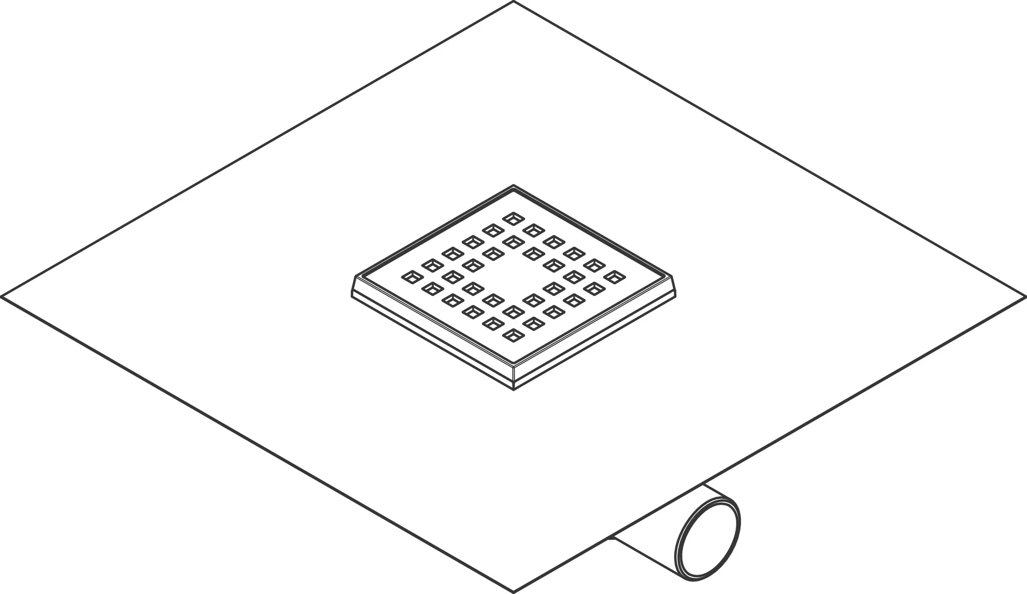 Hansgrohe RainDrain Point Komplettset Punktab. 100x100mm Edelstahl gebürstet