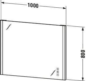 Duravit Spiegel „XSquare“ 100 × 80 cm in in Frontfarbe