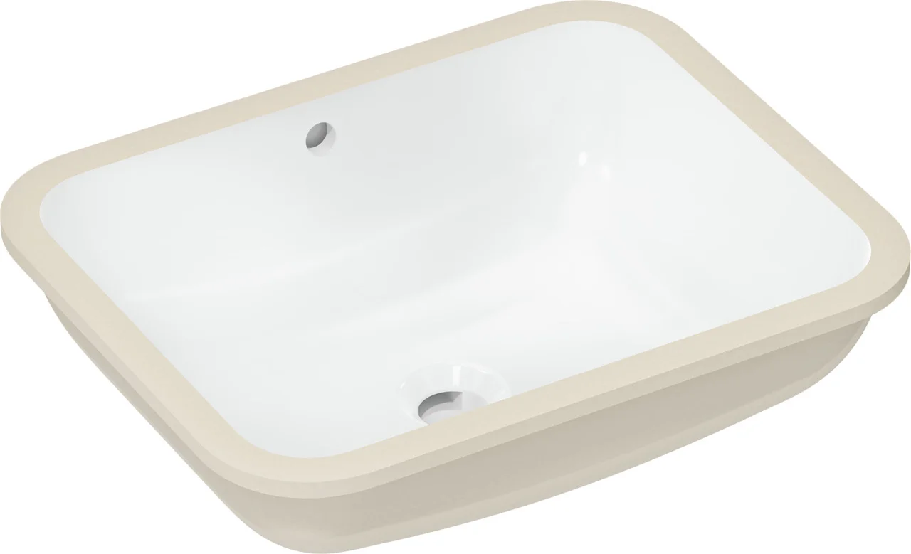 Hansgrohe Xuniva Q Unterbauwaschtisch 450x350 mm, weiß, glänzend, mit Überlauf, CL25