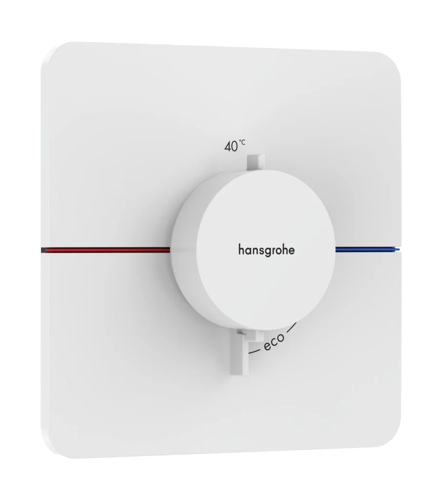 Hansgrohe ShowerSelect Comfort Q Thermostat Unterputz, Mattweiß – präzise Temperatur- und Volumensteuerung mit Sicherheitssperre bei 40 °C