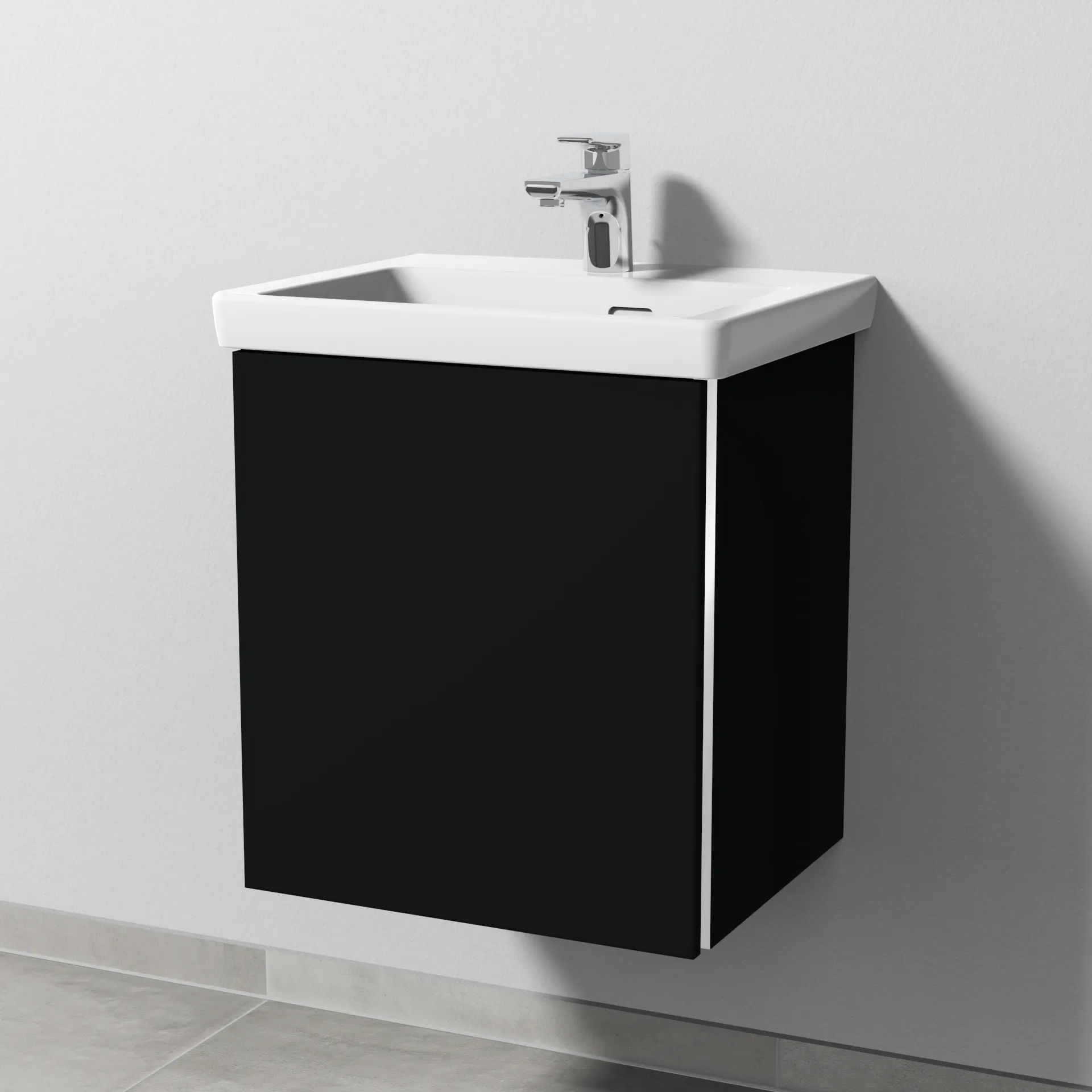 Sanipa Waschtischunterschrank „3way“ 457 × 517 × 391 mm in Schwarz (matt), Anschlag links