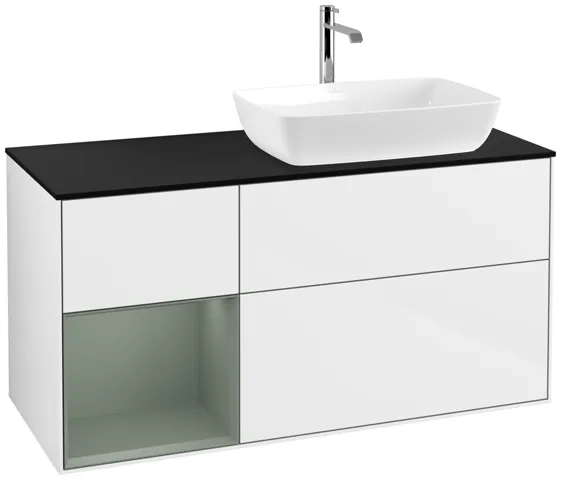 Villeroy & Boch Waschtischunterschrank „Finion“ für Schrankwaschtisch 1200 × 603 × 501 mm Glossy White Lacquer, für Becken rechts
