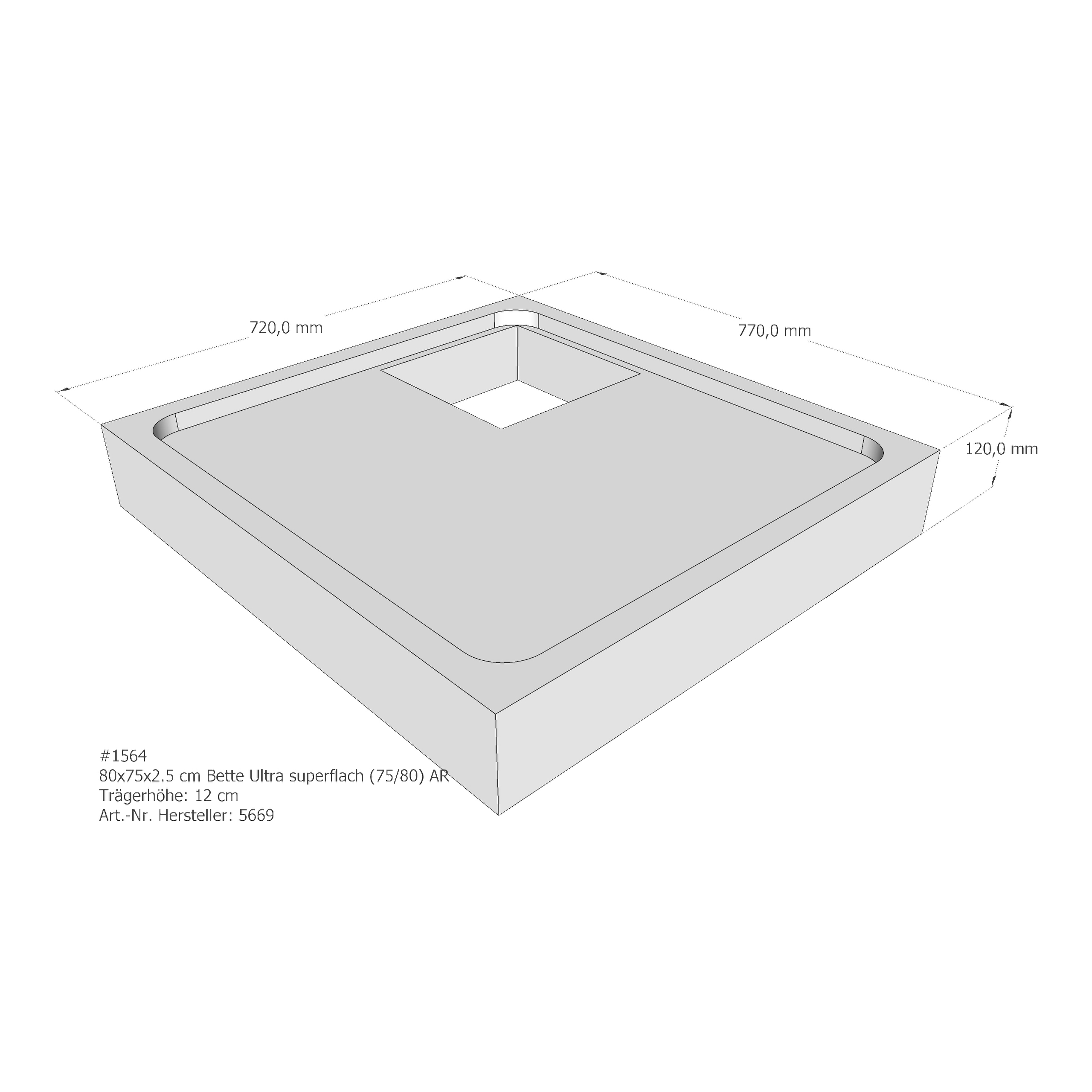 Duschwannenträger für Bette Ultra (superflach) 80 × 75 × 2,5 cm Duschwannenträger für Bette Ultra (superflach) 80 × 75 × 2,5 cm