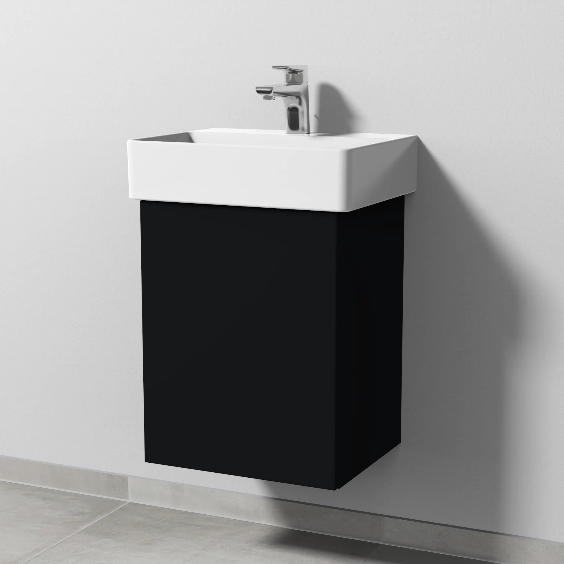 Sanipa Waschtischunterschrank „3way“ 400 × 517 × 337 mm in Schwarz (matt), Anschlag links Sanipa Waschtischunterschrank „3way“ 400 × 517 × 337 mm in Schwarz (matt), Anschlag links