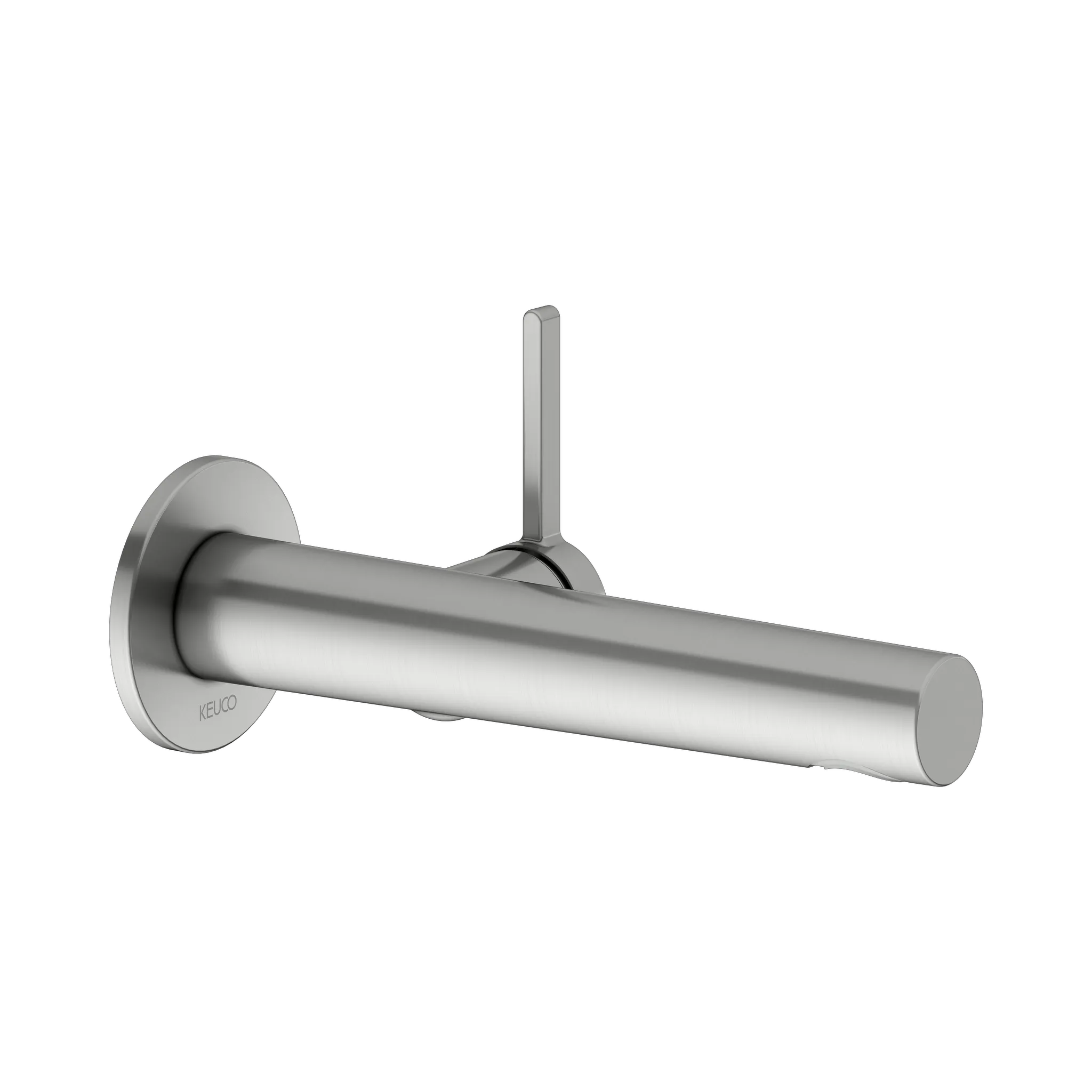 KEUCO EDITION 400 Einhebel-Waschtischmischer Unterputz 1 Loch für Wandmontage Ausladung 197 mm Edelstahl-finish