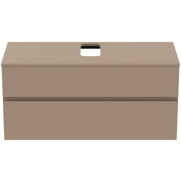 Ideal Standard Waschtischunterschrank Finesse Auschnitt mitte 1202x505x558mm 2 Auszüge Greige matt