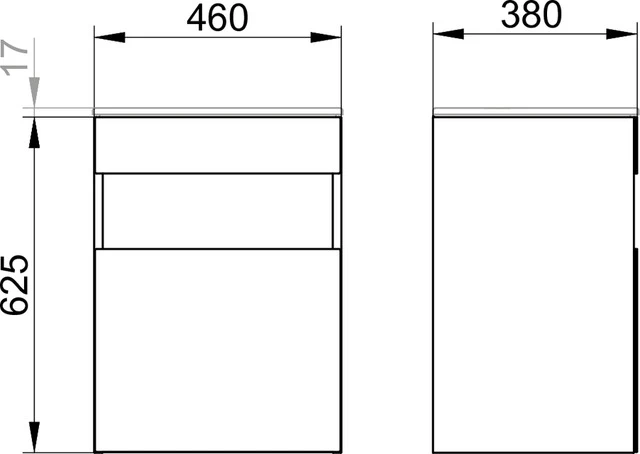 KEUCO Stageline Waschtischunterbau 1-türig Anschlag links 460x625x380mm cashmere KEUCO Stageline Waschtischunterbau 1-türig Anschlag links 460x625x380mm cashmere