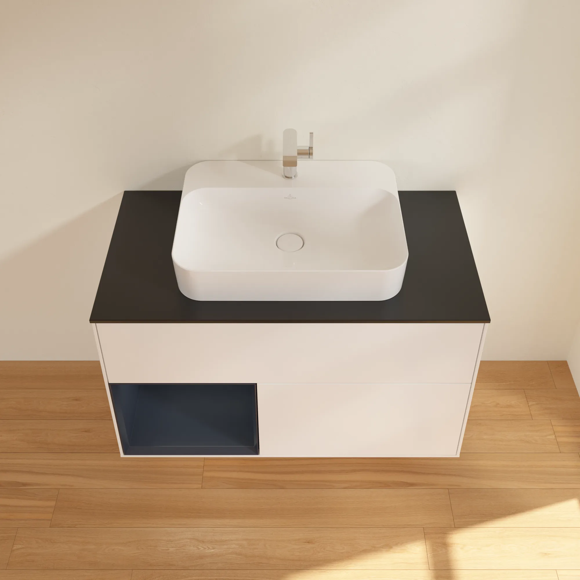 Villeroy & Boch Waschtischunterschrank „Finion“ für Schrankwaschtisch 1000 × 603 × 501 mm White Matt Lacquer, für Becken mittig