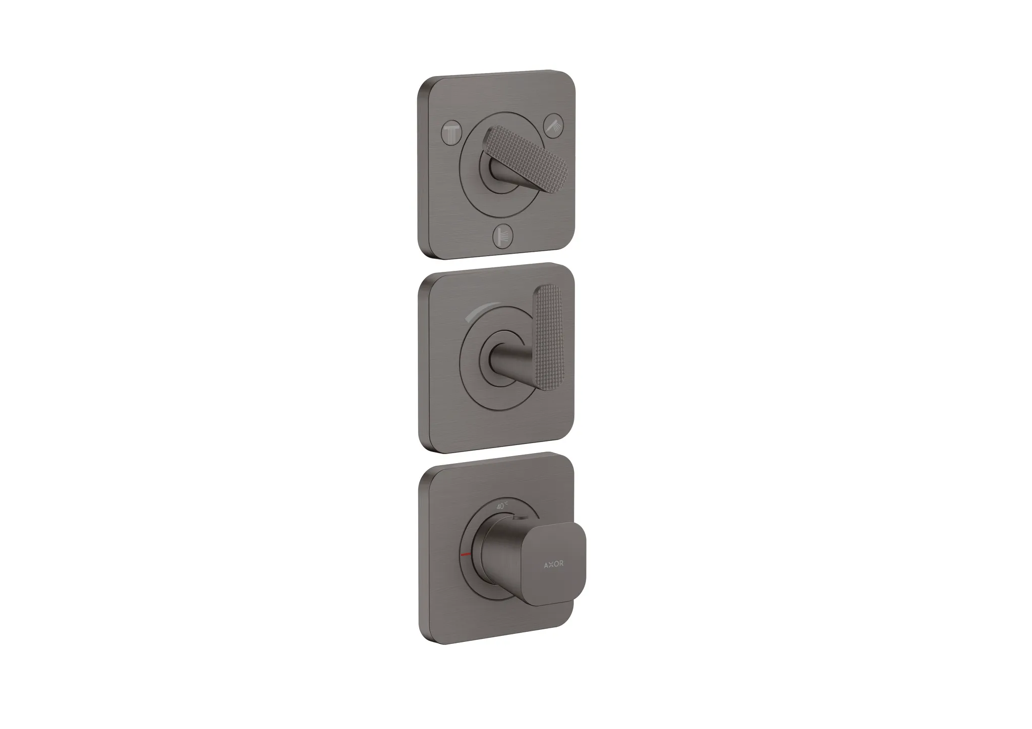 AXOR Citterio C Thermostatmodul 380/120 Unterputz mit Rosetten für 3 Verbraucher - Cubic cut Chrom