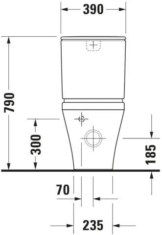 Stand-WC Kombi DuraStyle 700 mm Tiefspüler,f.SPK,Abg.Vario,weiß,HYG