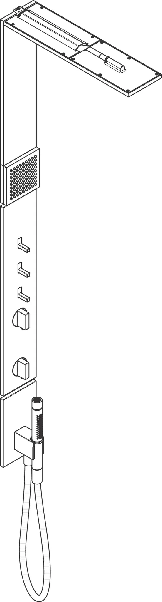 AXOR ShowerComposition Duschpaneel mit Thermostat, Kopfbrause 110/220 1jet und Schulterbrause Chrom AXOR ShowerComposition Duschpaneel mit Thermostat, Kopfbrause 110/220 1jet und Schulterbrause Chrom