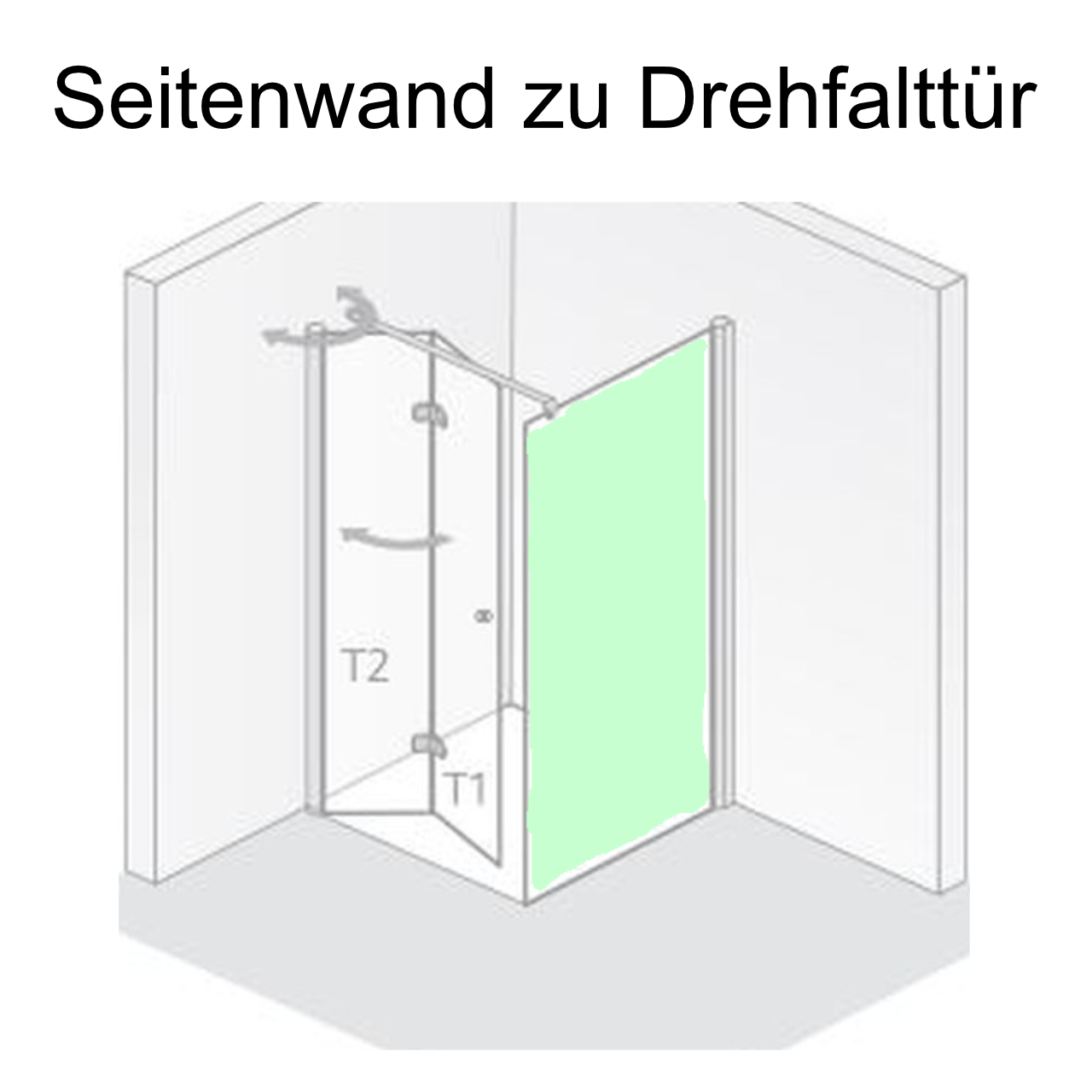 HSK teilgerahmte Seitenwand „Exklusiv 2.0“ Glas Nebel, Profile Chromoptik (Alu Hochglanz poliert), für #Türbreite#, FM: 890 - 915 mm B: 900 mm H: 2000 mm