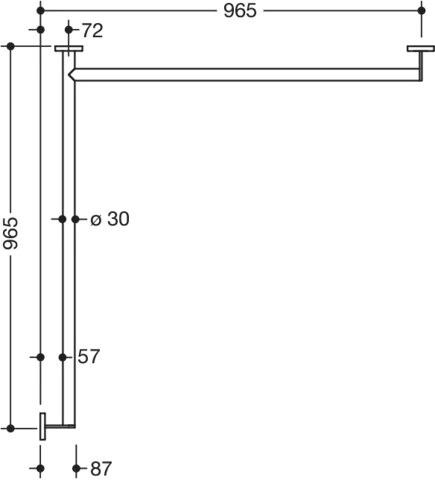 HEWI Haltegriff „System 900“ in Schwarz tiefmatt, Befestigung verdeckt HEWI Haltegriff „System 900“ in Schwarz tiefmatt, Befestigung verdeckt