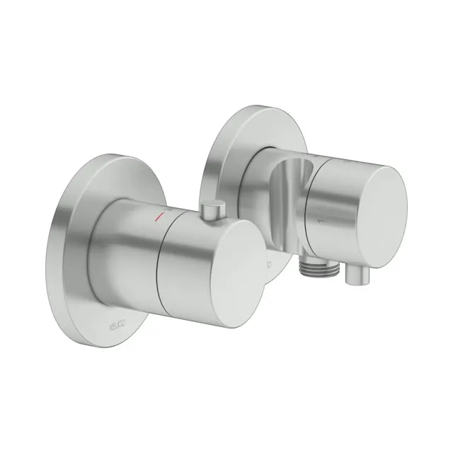 KEUCO PLAN BLUE Thermostatarmatur-Set Unterputz für 2 Verbraucher mit Schlauchanschluss und Brausehalter Edelstahl-finish KEUCO PLAN BLUE Thermostatarmatur-Set Unterputz für 2 Verbraucher mit Schlauchanschluss und Brausehalter Edelstahl-finish