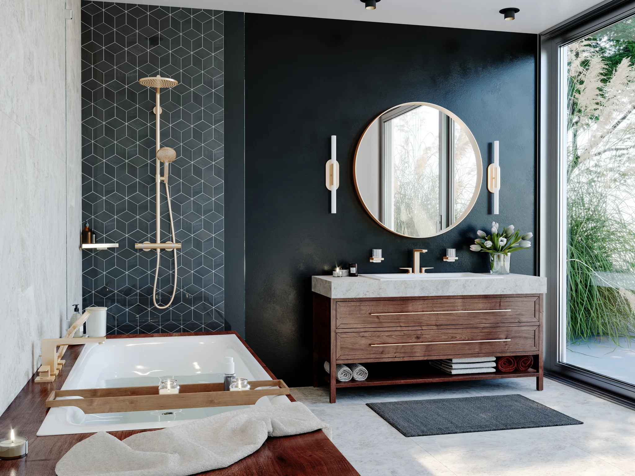 Hansgrohe Raindance Select S Showerpipe 240 1jet PowderRain mit Thermostat, Brushed Bronze Hansgrohe Raindance Select S Showerpipe 240 1jet PowderRain mit Thermostat, Brushed Bronze