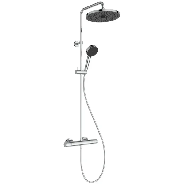 Ideal Standard Ceratherm T25+ Duschsystem mit Kopfbrause rund, Chrom, 8 Liter/Minute