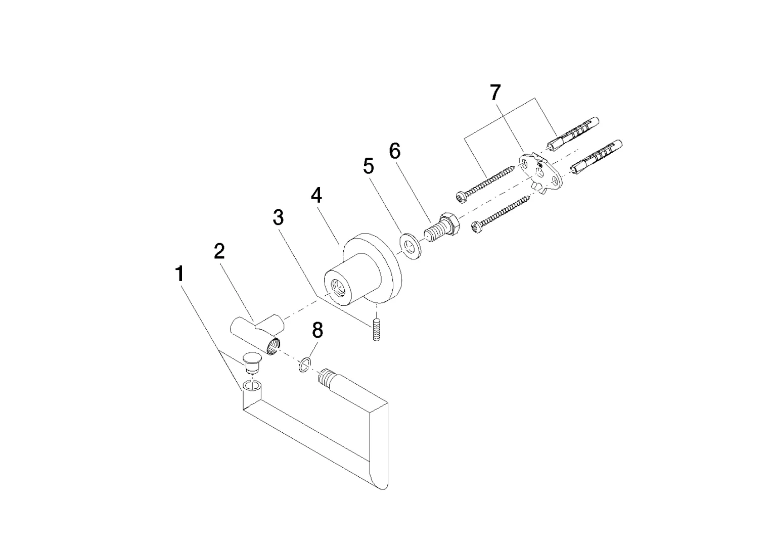 Dornbracht Tara Papierrollenhalter ohne Deckel - Chrom Dornbracht Tara Papierrollenhalter ohne Deckel - Chrom